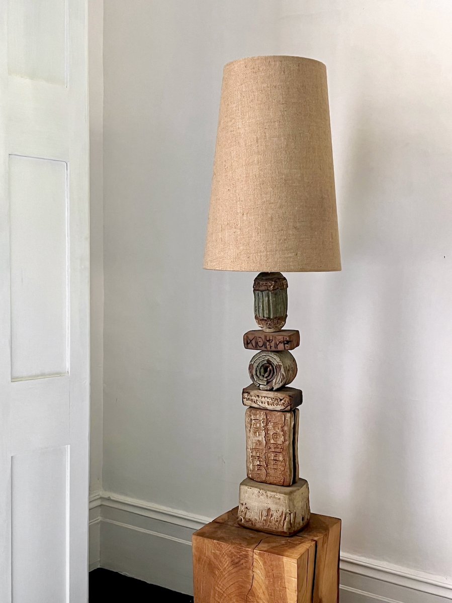 Bernard Rooke Studio Ceramic Totem Lamp England
